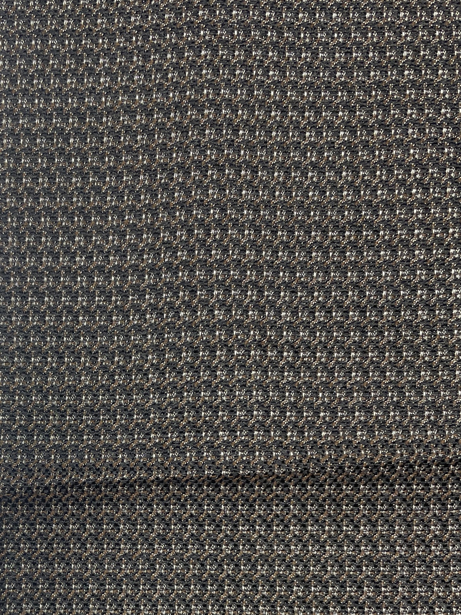 1 YD Tie Silk Plaid - Black, Brown and Light Gray