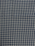 1 YD Tie Silk Yarn-Dyed Plaid - Navy Blue with Gray