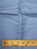 Tie Silk - Light Blue with Light Gray Ovals with Navy Blue Centers