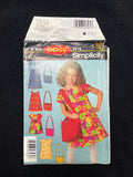 2004 Simplicity 4927 Sewing Pattern - Child's Dress and Purse FACTORY FOLDED
