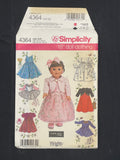 2005 Simplicity 4364 Sewing Pattern - 18" Doll Clothes FACTORY FOLDED