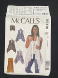 2016 McCall's 7416 Sewing Pattern - Adult Vests FACTORY FOLDED