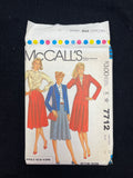 1981 McCall's 7712 Sewing Pattern - Jacket, Blouse and Skirt FACTORY FOLDED