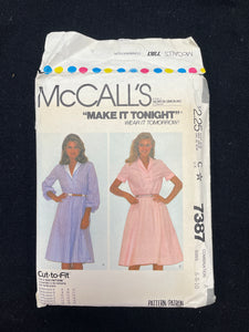1981 McCall's 7387 Sewing Pattern - Dress