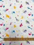 2 3/8 YD Cotton Blend Knit - Geometric Shapes and Stylized African Animals on White