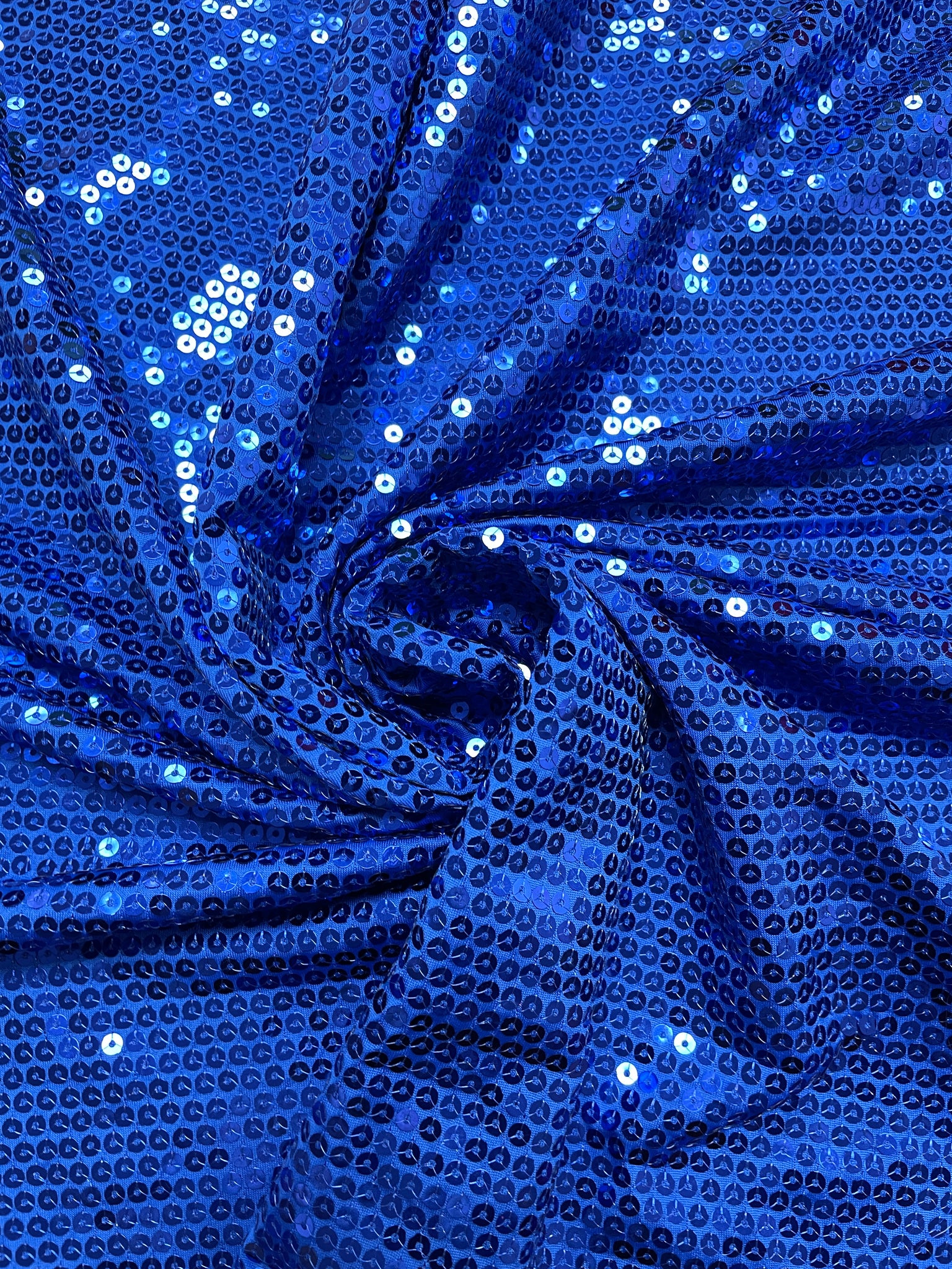 Sequins on Net Remnant - Royal Blue