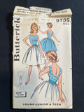 1950's Butterick 9739 Sewing Pattern - Juniors' Dress FACTORY FOLDED