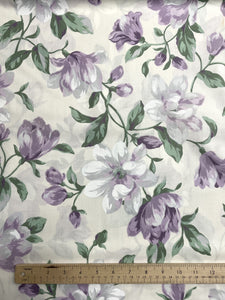 Poly/Cotton Vintage - Off White with Purple and White Flowers