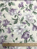 Poly/Cotton Vintage - Off White with Purple and White Flowers
