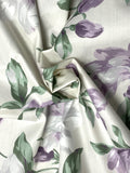 Poly/Cotton Vintage - Off White with Purple and White Flowers