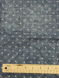 3 YD Cotton Blend Voile - Navy Blue with White Anchors and Chevrons