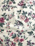 Poly/Cotton Vintage - Pale Yellow with Pink and Purple Flowers
