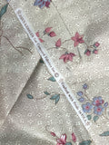 Poly/Cotton Vintage - Cream with Pink and Blue Flowers and Tiny Dots in the Background