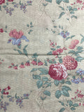 Poly/Cotton Vintage - Cream with Pink and Blue Flowers and Tiny Dots in the Background