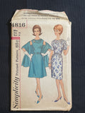1960's Simplicity 4816 Sewing Pattern - Adults' Dresses and Stole FACTORY FOLDED