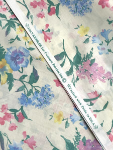 Poly/Cotton Vintage - Cream with Bright Flowers