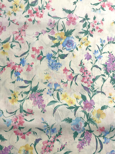 Poly/Cotton Vintage - Cream with Bright Flowers