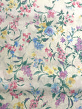 Poly/Cotton Vintage - Cream with Bright Flowers