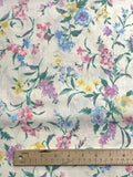 Poly/Cotton Vintage - Cream with Bright Flowers