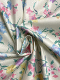 Poly/Cotton Vintage - Cream with Bright Flowers