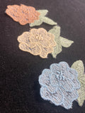Embroidered Motifs Set of 3 Vintage - Flowers