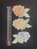 Embroidered Motifs Set of 3 Vintage - Flowers