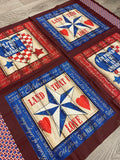 7/8+ YD Cotton Panel - Patriotic Hearts and Stars