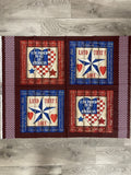 7/8+ YD Cotton Panel - Patriotic Hearts and Stars