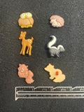 Button Plastic Set of 6 - Woodland Animals