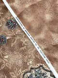 2 1/2 YD Rayon Vintage - Mottled Beige with Flowers with a Border