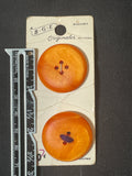 Buttons Plastic Set of 2 or 4 Vintage - Matte Pearlescent Orange