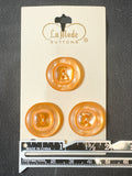 Buttons Plastic Set of 3 Vintage - Pearlescent Orange