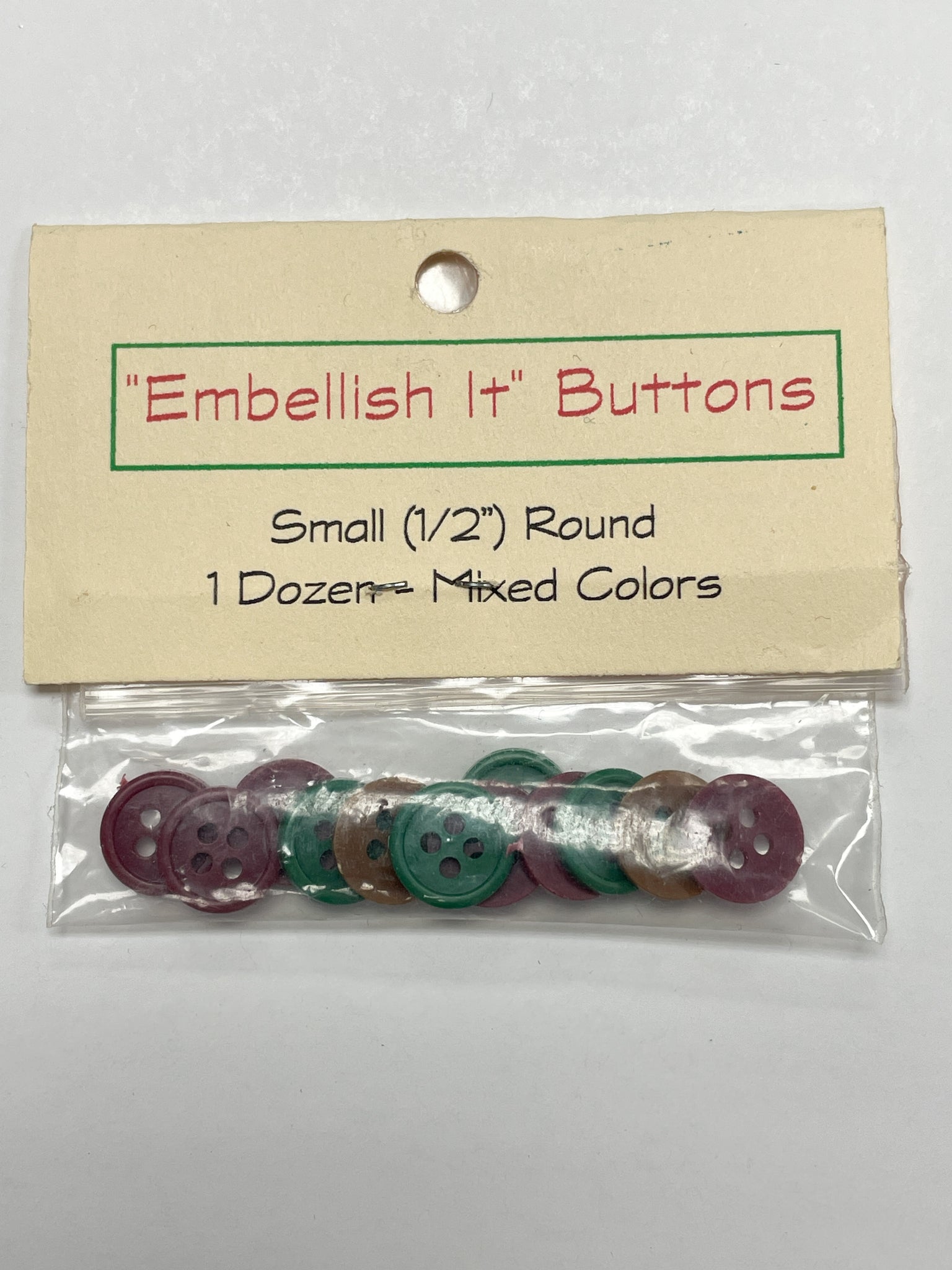 Buttons Plastic Set of 12 - Autumn Colors