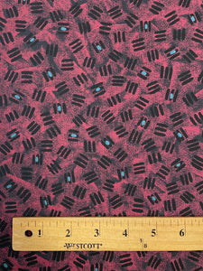 Polyester - Black with Mottled Red and Blue Dots