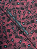 Polyester - Black with Mottled Red and Blue Dots
