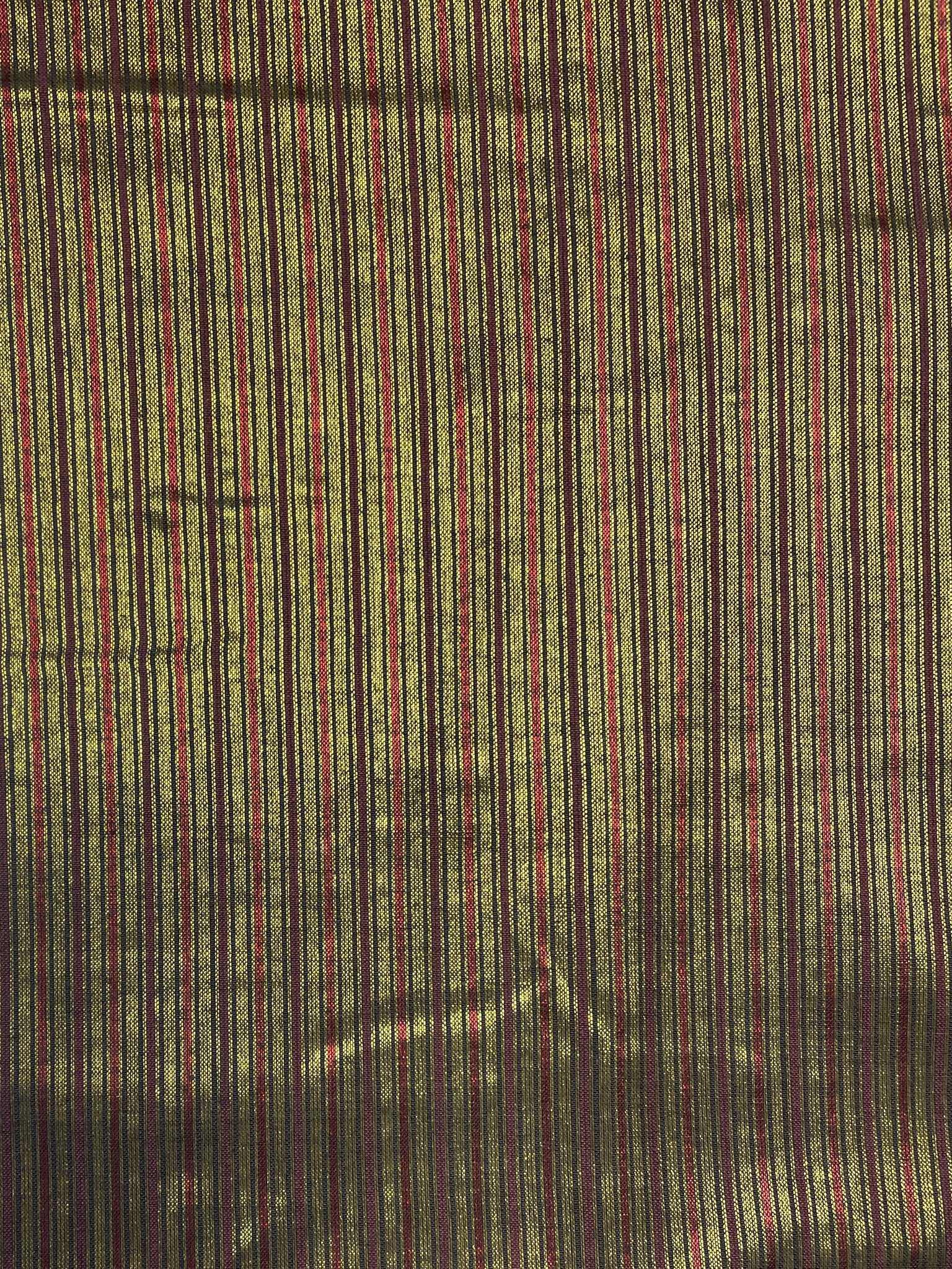 Cotton/Nylon Iridescent Yarn-Dyed Stripes Vintage - Red, Black and Gold