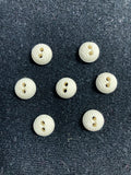 Button Plastic Set of 7 Vintage - Barely Off White with Wavy Lines