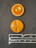Buttons Plastic Set of 2 Vintage - Matte Orange with Shiny Pearlescent Orange Centers