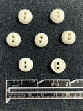 Button Plastic Set of 7 Vintage - Barely Off White with Wavy Lines