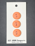 Buttons Plastic Set of 3 Vintage - Matte Orange
