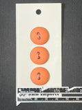 Buttons Plastic Set of 3 Vintage - Matte Orange