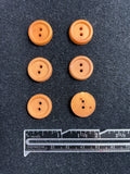 Button Plastic Set of 6 Vintage - Butterscotch Orange