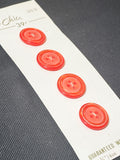 Buttons Plastic Set of 4 Vintage - Pearlescent Orange