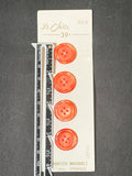 Buttons Plastic Set of 4 Vintage - Pearlescent Orange