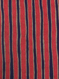 Rayon Printed Stripe Vintage - Red, Blue and Light Brown