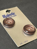 Buttons Plastic Set of 2 Vintage - Ombre Dark Brown