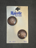 Buttons Plastic Set of 2 Vintage - Ombre Dark Brown
