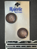 Buttons Plastic Set of 2 Vintage - Ombre Dark Brown