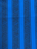2 1/2 Polyester Vintage - Royal Blue with Black Stripes of Interlocking Triangles