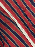 Rayon Printed Stripe Vintage - Red, Blue and Light Brown